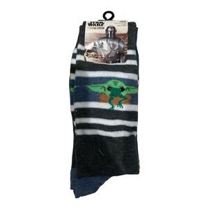 Star Wars Mandalorian Baby Yoda Crew Socks 2 Pairs Show‎ Size 6-12